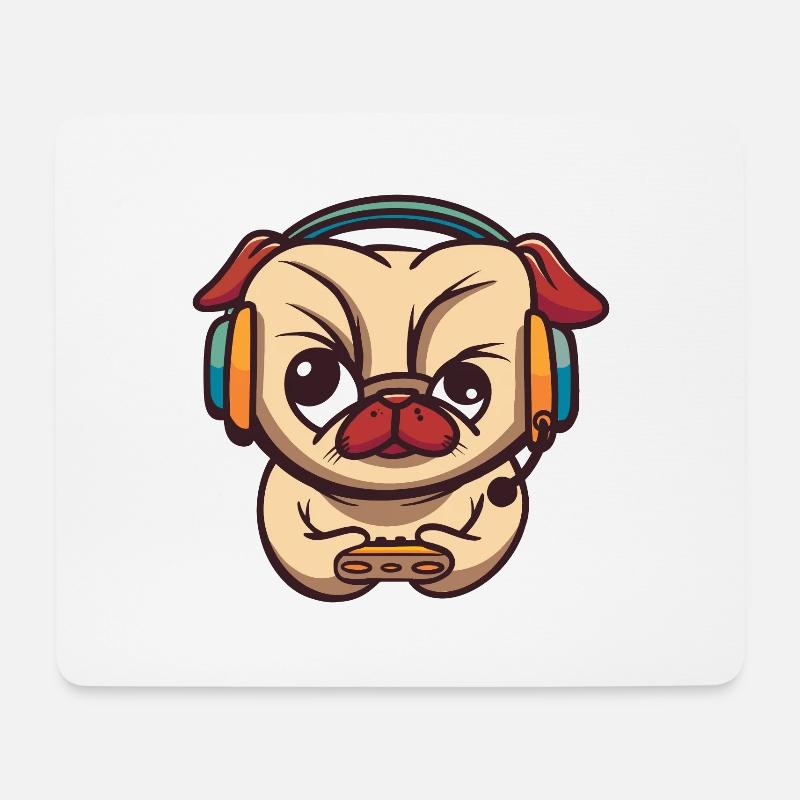 Brawlen Hund Brawl Gamer Zocken Gaming Game Dog - Mousepad (Querformat) - Weiß
