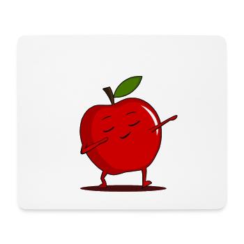 Dabbing Red Apple - Dab Funny Dancing Fruit - Mouse Pad (horizontal) - white - Front