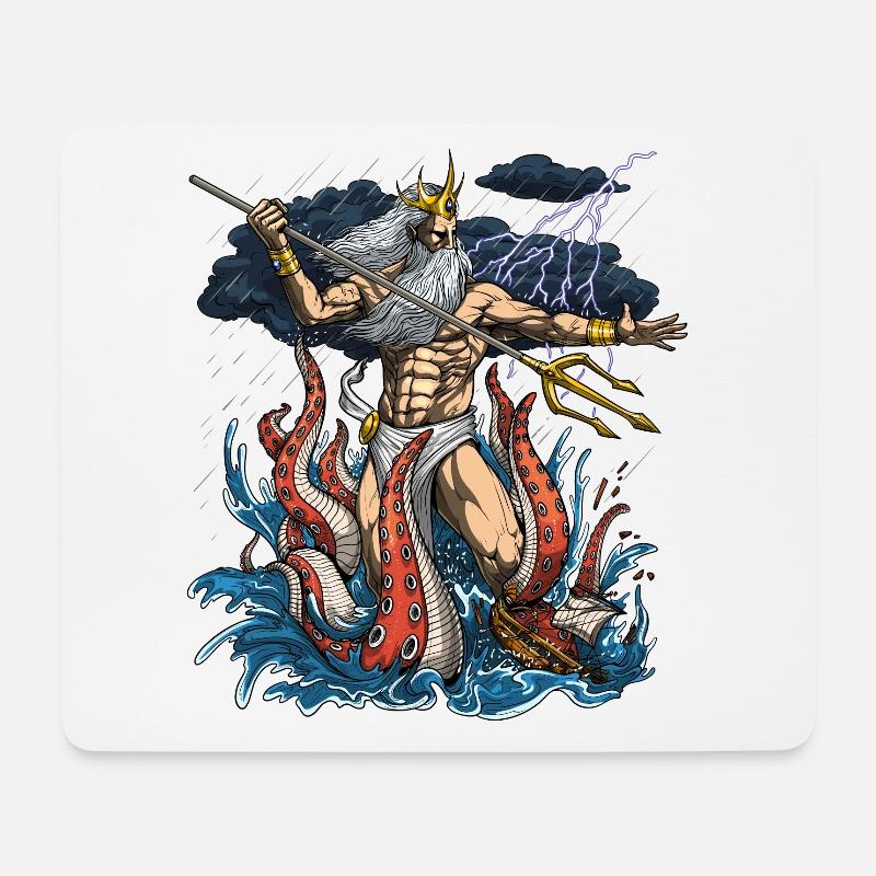 Griechischer Gott Poseidon - Mousepad (Querformat) - Weiß