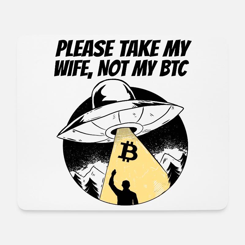 Please Take My Wife Bitcoin Geschenk Lustig BTC - Mousepad (Querformat) - Weiß