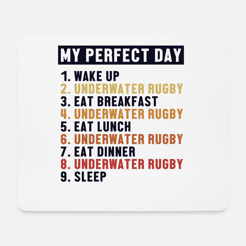 Underwater Rugby Perfect Day Wassersport - Mousepad (Querformat) - Weiß