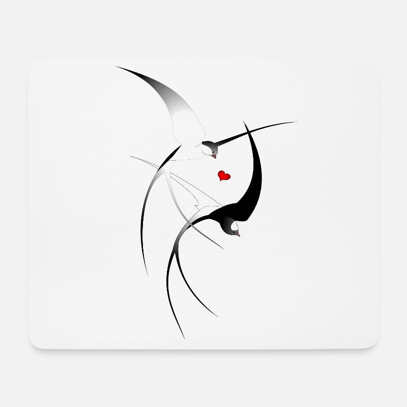 Vogel Schwalben - Mousepad (Querformat) - Weiß