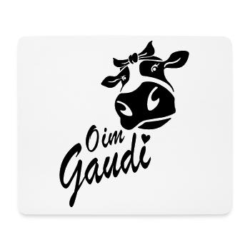Oim Gaudi - Kuh Bäuerin Landwirt Bauer Wandern - Mousepad (Querformat) - Weiß - Vorne