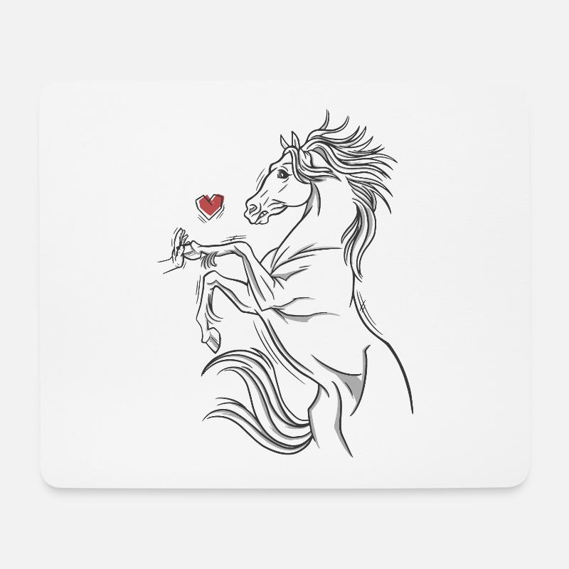 Pferd Mädchen Pferde Liebe Reiten Pferdenarr - Mousepad (Querformat) - Weiß