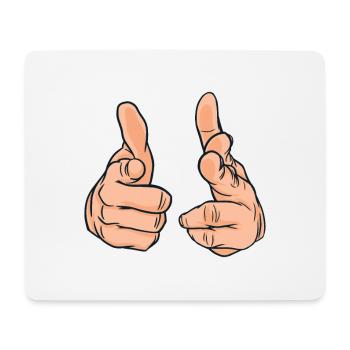 Les mains Pointent vers toi Doigt - Tapis de souris (format paysage) - blanc - Devant