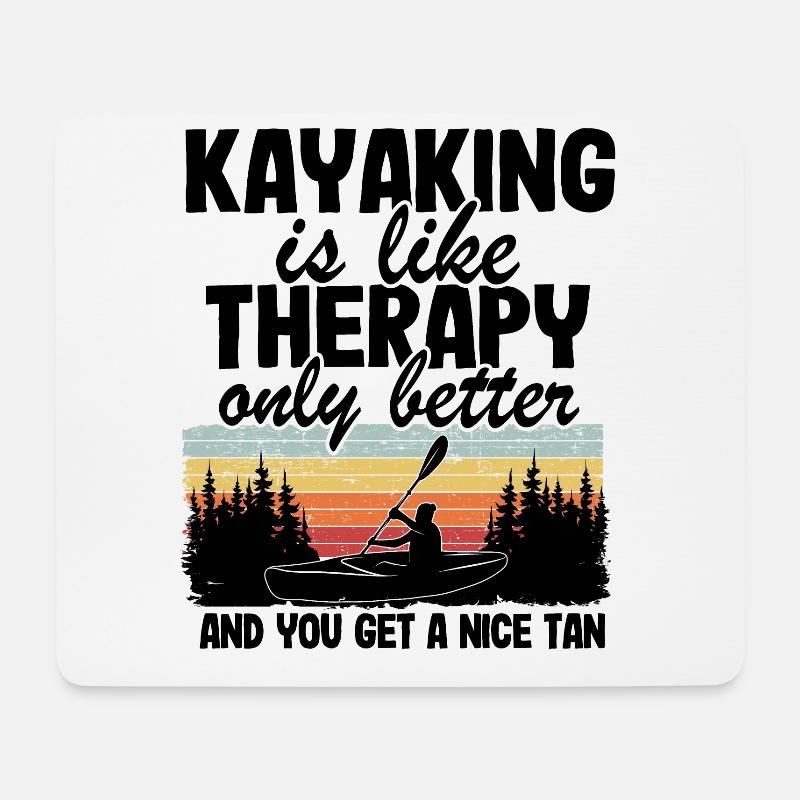 Kanu Geschenk Kajak Therapie Paddel Lustig Spruch - Mousepad (Querformat) - Weiß