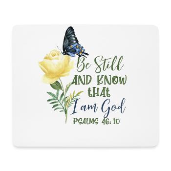 Christian Bible Verse Flower Butterfly - Mouse Pad (horizontal) - white - Front