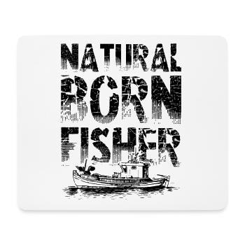Fischen born fischer - Mousepad (Querformat) - Weiß - Vorne