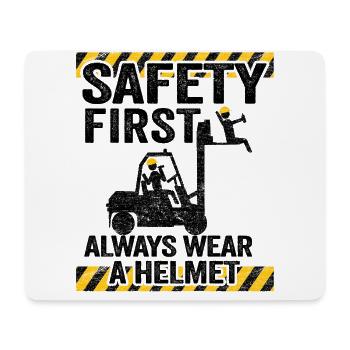 Safety First Funny Forklift Operator Driver Gift - Mouse Pad (horizontal) - white - Front