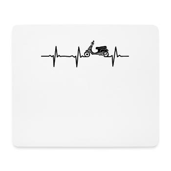 Motorroller Herzschlag Scooter Mofa Roller Fahrer - Mousepad (Querformat) - Weiß - Vorne