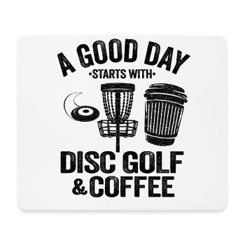 Café & Disc Golf Jour cadeau sort Disc Golfer - Tapis de souris (format paysage) - blanc - Devant
