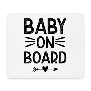 Baby on Board - Mousepad (Querformat) - Weiß - Vorne