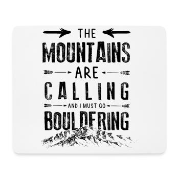 Mountains Calling Bouldering Escalade de glace - Tapis de souris (format paysage) - blanc - Devant