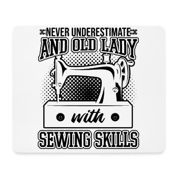 Never Underestimate An Old Lady With Sewing Skill - Mouse Pad (horizontal) - white - Front