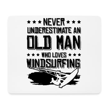 alter mann Windsurfing - Mousepad (Querformat) - Weiß - Vorne