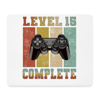 Level 15 complete birthday 15 years gamer - Mouse Pad (horizontal) - white - Front