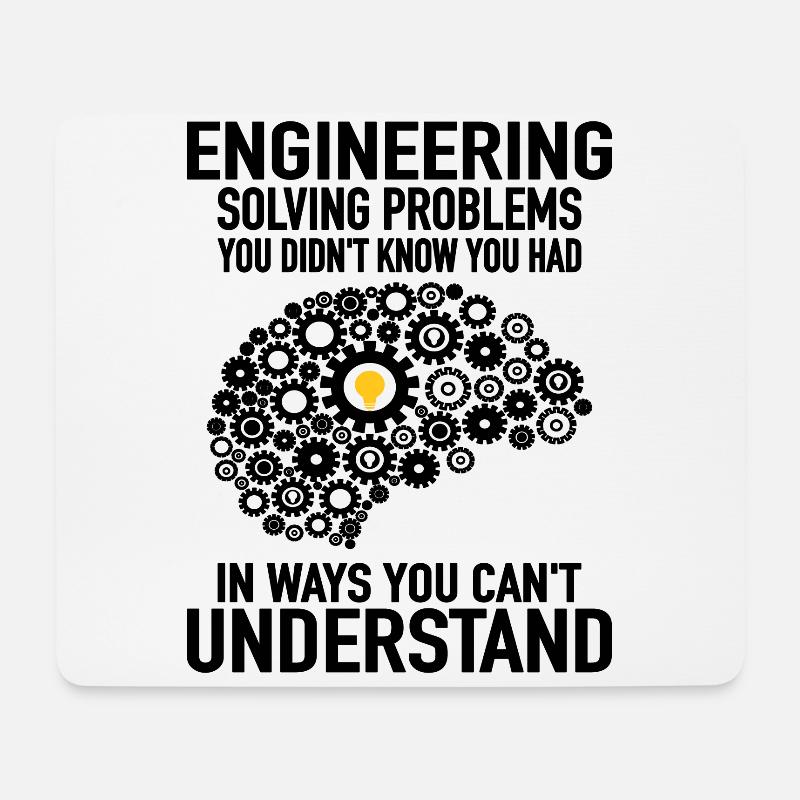 Ingenieur Engineering Engineer Zahnrad Techniker - Mousepad (Querformat) - Weiß