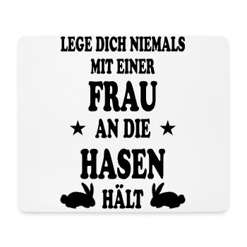 Hasen Lustiges Design Hase Mädchen Frau Geschenk - Mousepad (Querformat) - Weiß - Vorne