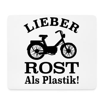 Mofa Oldtimer Moped - Lieber Rost als Plastik - Mousepad (Querformat) - Weiß - Vorne