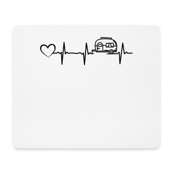 Camping Heartbeat Heart Caravan ECG Motorhome - Mouse Pad (horizontal) - white - Front