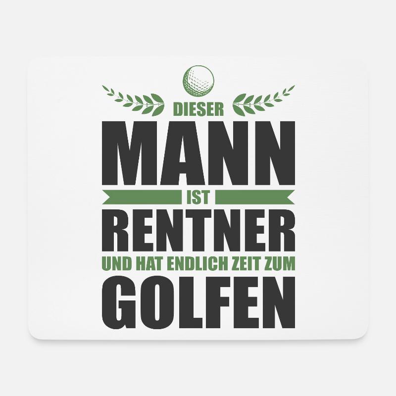 Rentner Rente Golf Golfspieler Pension Ruhestand - Mousepad (Querformat) - Weiß