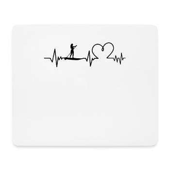 SUP Paddleboard Girl Heartbeat - Mousepad (Querformat) - Weiß - Vorne