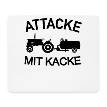 Attacke mit Kacke Traktor Bauer Güllewagen - Mousepad (Querformat) - Weiß - Vorne