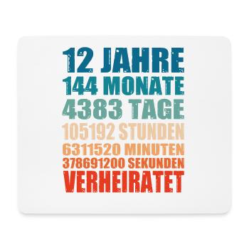 12 Jahre Verheiratet Hochzeit Spruch Geschenk - Mousepad (Querformat) - Weiß - Vorne