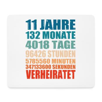 11 Jahre Verheiratet Hochzeit Spruch Geschenk - Mousepad (Querformat) - Weiß - Vorne