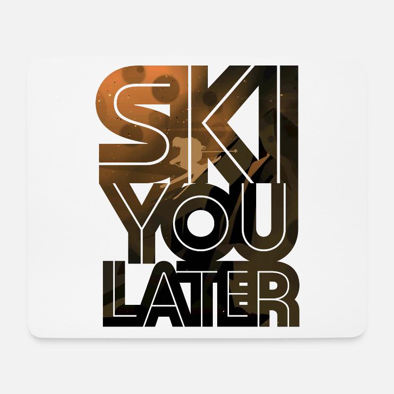 Skifahrer - Mousepad (Querformat) - Weiß