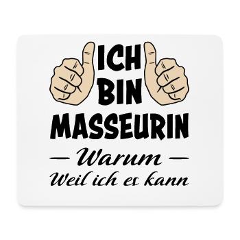 Masseurin Massage Beruf Lustiger Spruch Geschenk - Mousepad (Querformat) - Weiß - Vorne
