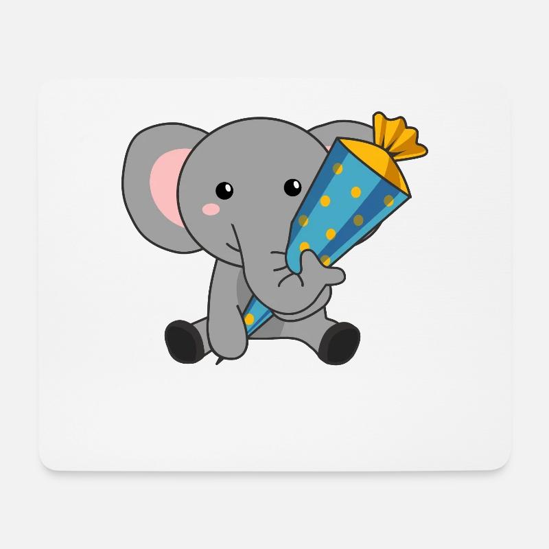 elefant Schule Einschulung Kita 2021 Schulkind - Mousepad (Querformat) - Weiß