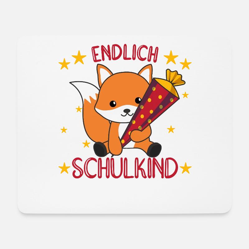 Kindergarten Fuchs Schule Kinder Schultüte süß - Mousepad (Querformat) - Weiß