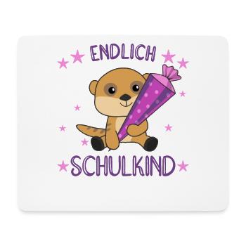 Endlich Schulkind Erdmännchen Schultüte Schule - Mousepad (Querformat) - Weiß - Vorne