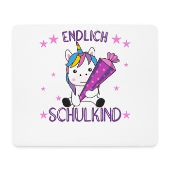 Endlich Schulkind Einhorn Schultüte Schule - Mousepad (Querformat) - Weiß - Vorne