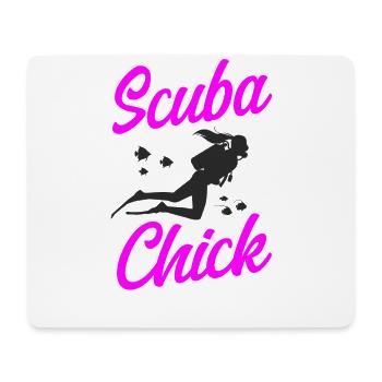 Diving Diver Girl Scuba Chick - Tapis de souris (format paysage) - blanc - Devant