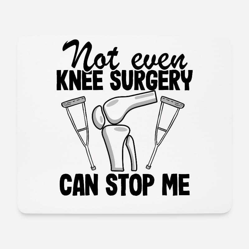 Knie OP Operation Geschenk Genesung Spruch Lustig - Mousepad (Querformat) - Weiß