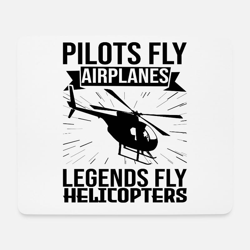 Hélicoptère pilote hélicoptère - Tapis de souris (format paysage) - blanc