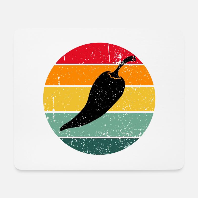 Vintage Retro Chilli Scharf Geschenk Chili - Mousepad (Querformat) - Weiß