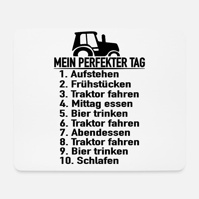 Bauernhof Landwirte Bauern Tagesplan Traktor Bauer - Mousepad (Querformat) - Weiß