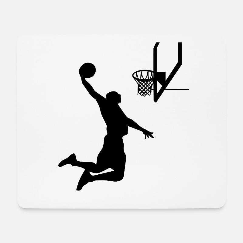 Basketball Basketballspieler Sprung Slamdunk Korb - Mousepad (Querformat) - Weiß