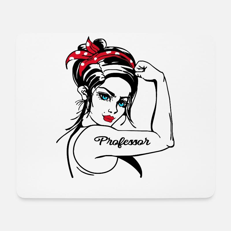 Professor Rosie The Riveter Pin Up - Mouse Pad (horizontal) - white