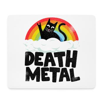 Death metal félin Arc-en-ciel Rétro Heavy Metal - Tapis de souris (format paysage) - blanc - Devant
