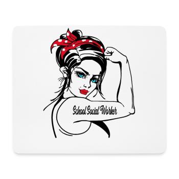 Female School Social Worker Rosie The Riveter - Mousepad (Querformat) - Weiß - Vorne