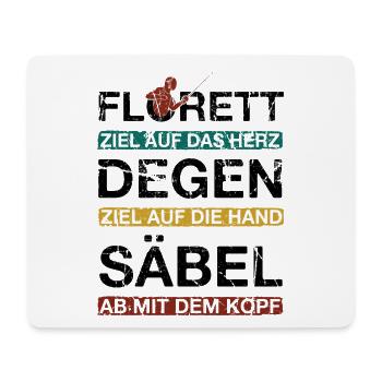Fechten Fechten - Mousepad (Querformat) - Weiß - Vorne