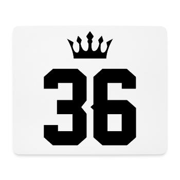36 Number crown - Mouse Pad (horizontal) - white - Front