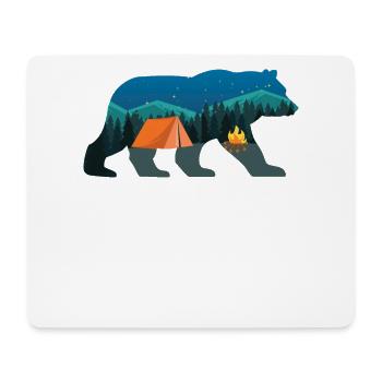 Camping Bear Tent With Forrest - Mouse Pad (horizontal) - white - Front