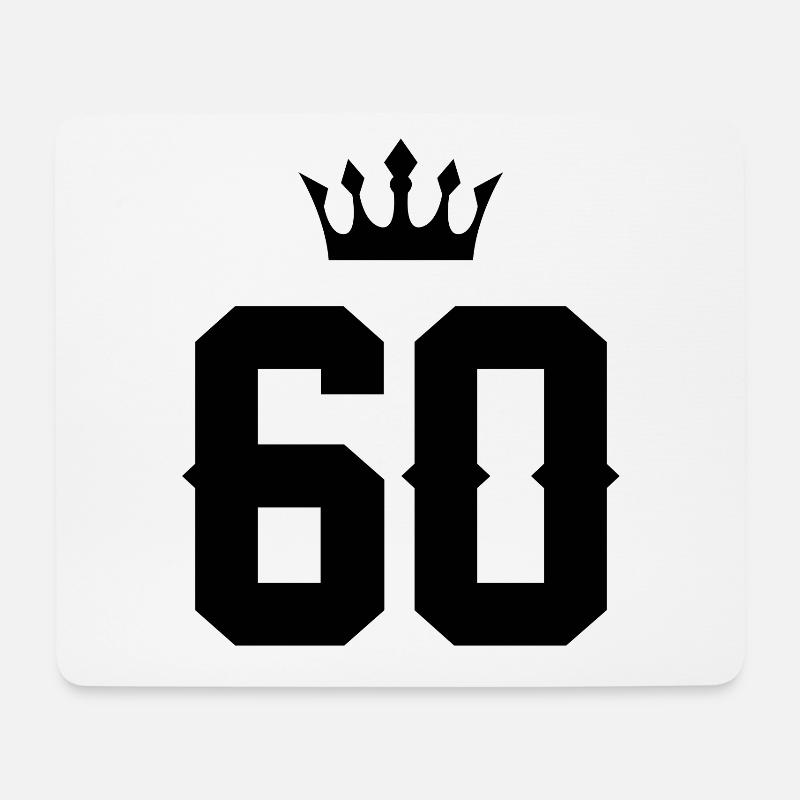 60 Zahl Krone - Mousepad (Querformat) - Weiß