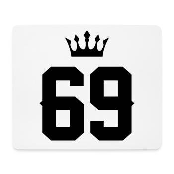 69 Zahl Krone - Mousepad (Querformat) - Weiß - Vorne