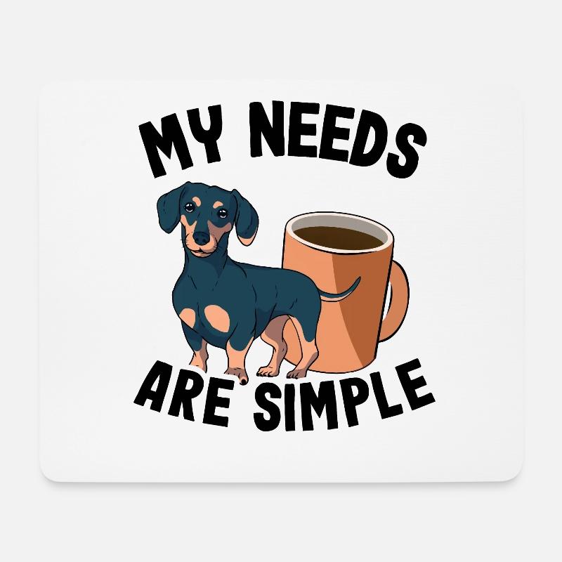 Dackel & Kaffee Teckel Besitzer Dachshund - Mousepad (Querformat) - Weiß